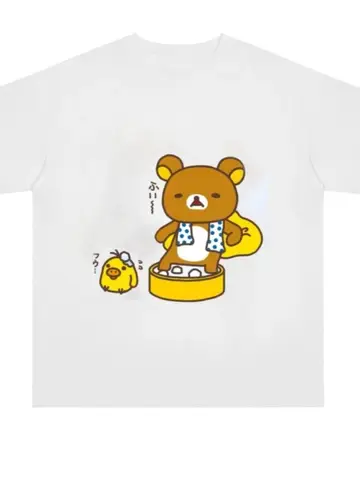 여름용 짧은 소매 V넥 크롭탑 여성용 레트로 스위트 셔츠 - 핫걸 스타일 슬림 다목적 티 10_하트알리 귀여운 곰 프린트 반소매 티셔츠 루즈하고 편안한 홈웨어 학생 캐주얼 탑 따뜻한 스위트 스타일 라운드 넥 일반 길이