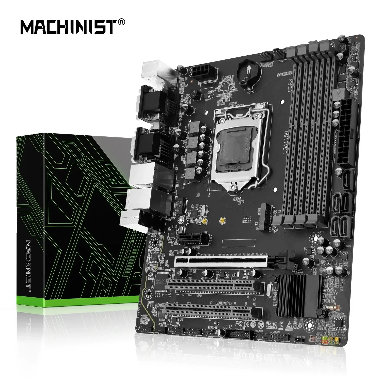 MACHINIST H97M PRO LGA 1150 Motherboard M-ATX Support DDR3 RAM Intel Core I3 I5 I7 E3 CPU SATA3.0 USB3.0 NVME NGFF M.2