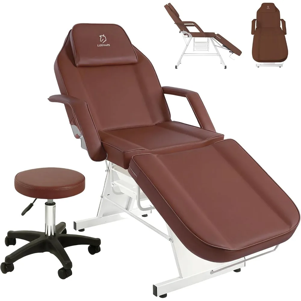 

Facial Chair,73 inch Tattoo Chair for Client,3-Section Adjustable Massage Table with Hydraulic Stool, Multipurpose Beauty Beds S
