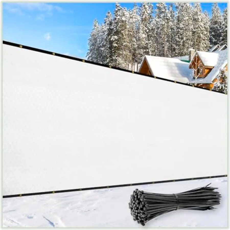 4' x 50' Fence Privacy Screen Windscreen Cover Fabric Shade Tarp Netting Mesh Cloth - Commercial Grade 170 GSM - Cable Zip Ties