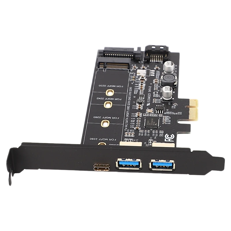 Двойной USB 2280 и Type-C M.2 PCIe адаптер M2 SSD SATA B Ключ к PCI-E контроллеру переходная карта для 2260 2242 2230 NGFF