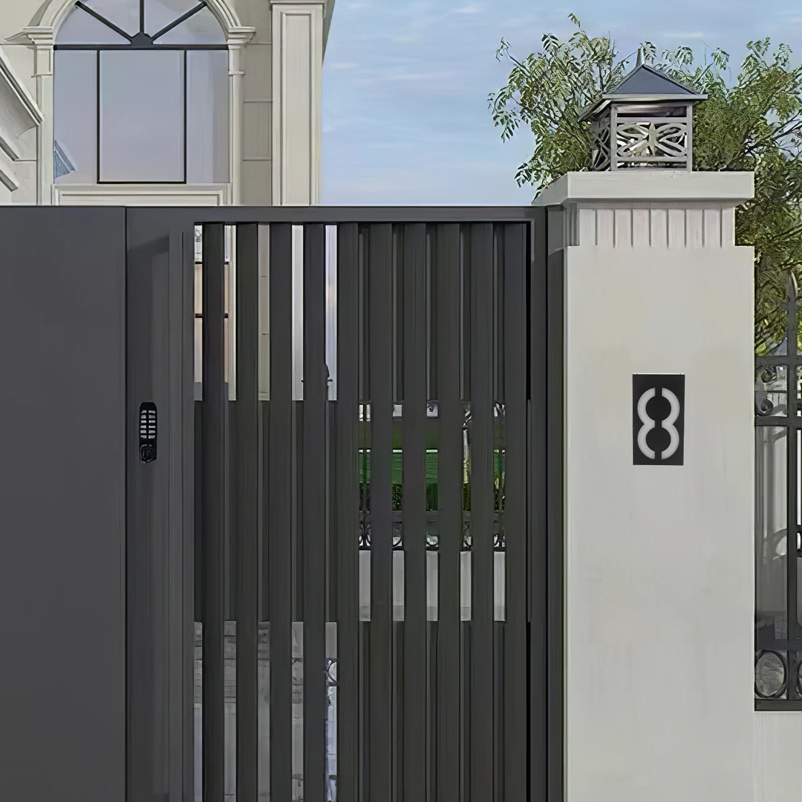 Solar Door Plate Address Sign Number Signs Light House Black Front Numbers Plaques