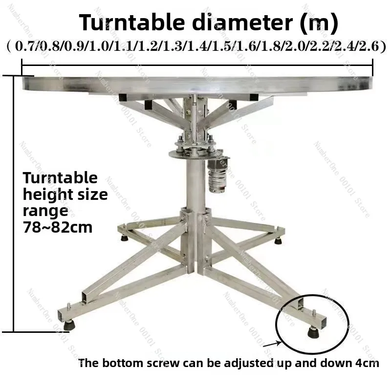Hotel electric hotel restaurant electric dining table automatic movement steel frame turntable floor 220V rotator