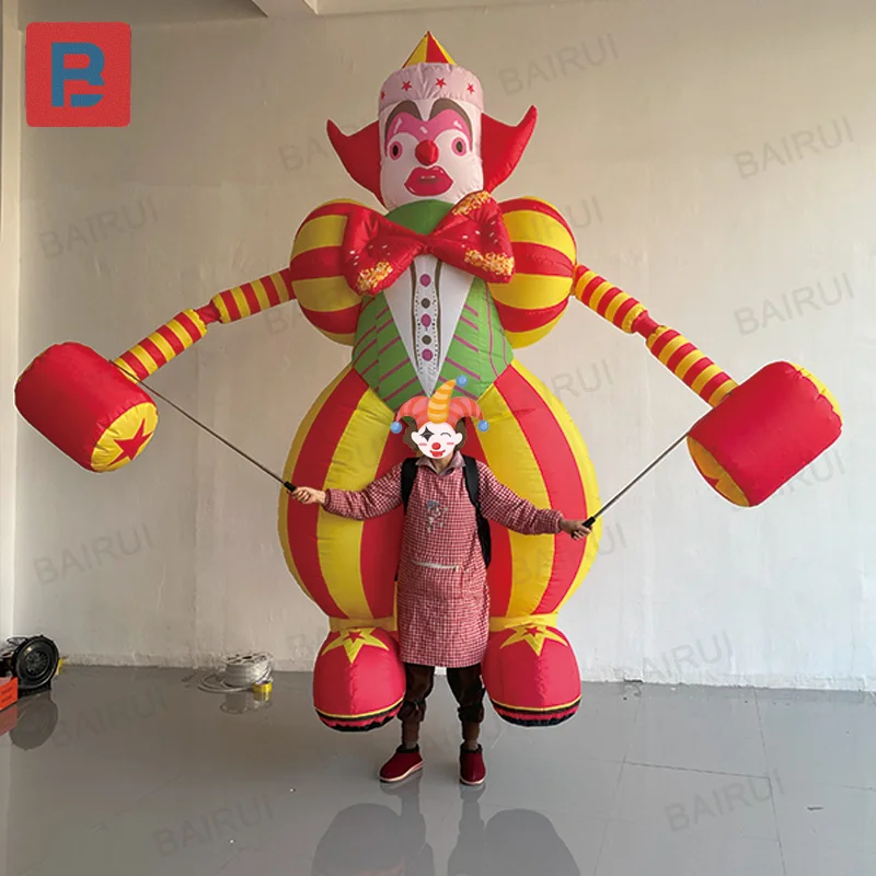 Payaso inflables con sopladores, mochilas para caminar para desfile de festivales de Navidad al aire libre, accesorios decorados para eventos y fiestas