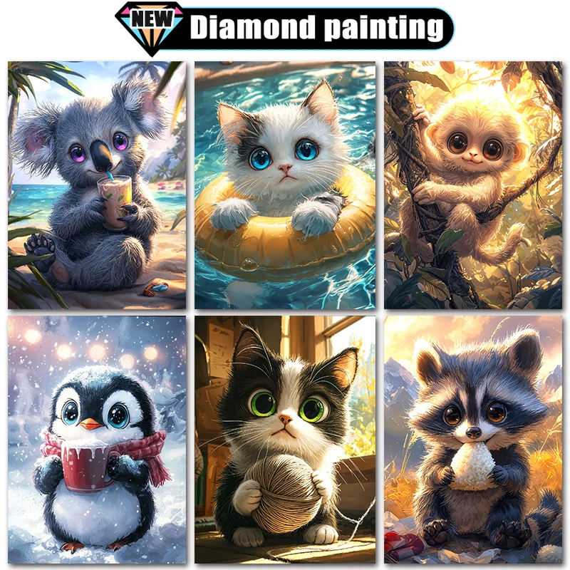 

Decorative Diamond Painting Cute animals Cat koala raccoon Home Decor Full Square&Round Diamond mosaic embroidery Cross stitch