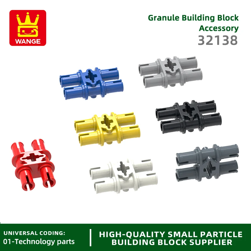 Wange 32138 100g/124 Stuks Pin Dubbel met Asgat Bouwstenen Moc Technische Onderdelen Compatibel met Baksteen kinderen Speelgoed