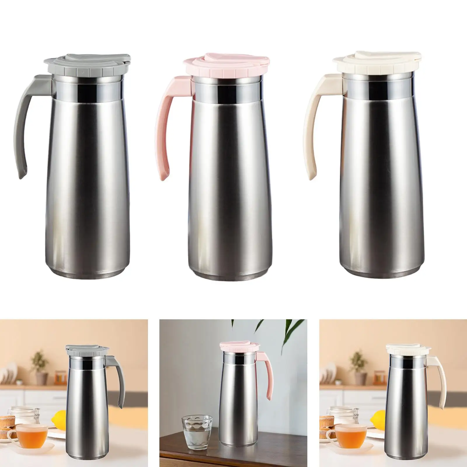 

Stainless Steel Beverage Jug 1.3L Water Jug Cold Water Kettle for Juice Milk Drink for Home Party Outdoor Picnic restaurant Use