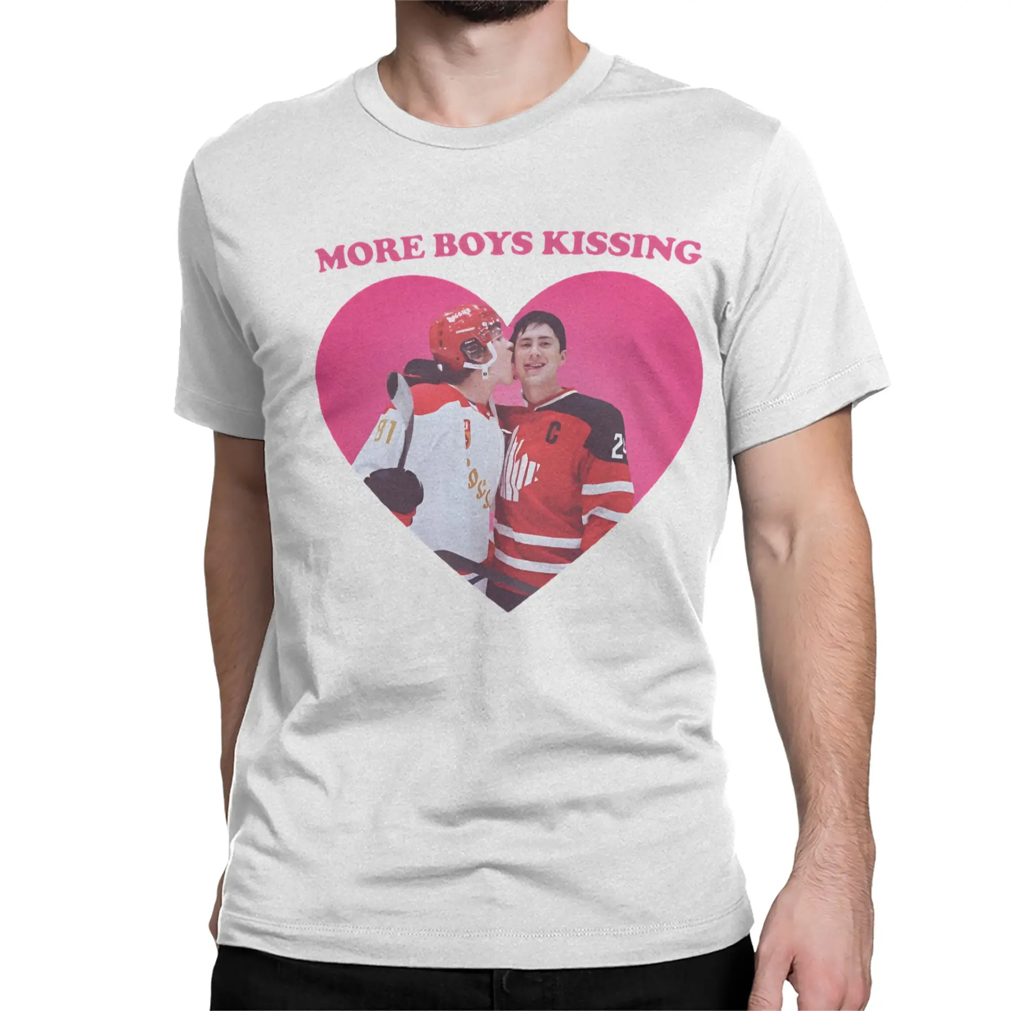 Men Women More Boys Kissing Ilya Shane Pink T Shirt Heated Rivalry Cotton Clothing Short Sleeve Crewneck Tee Shirt Gift T-Shirt