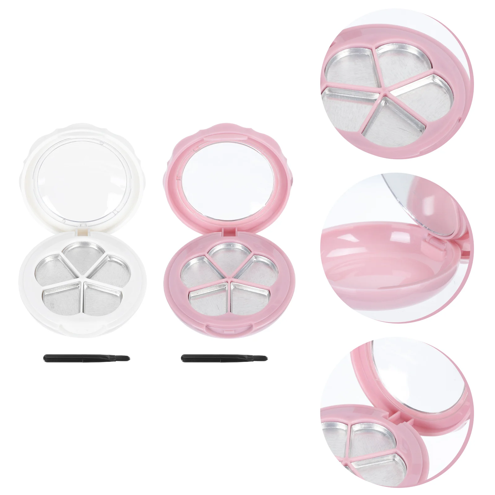 

2 set 2 Sets Eyeshadow Lipstick Blush Mixing Tray Makeup Organizer Box Empty Sub Container Multi Grids Portable Travel