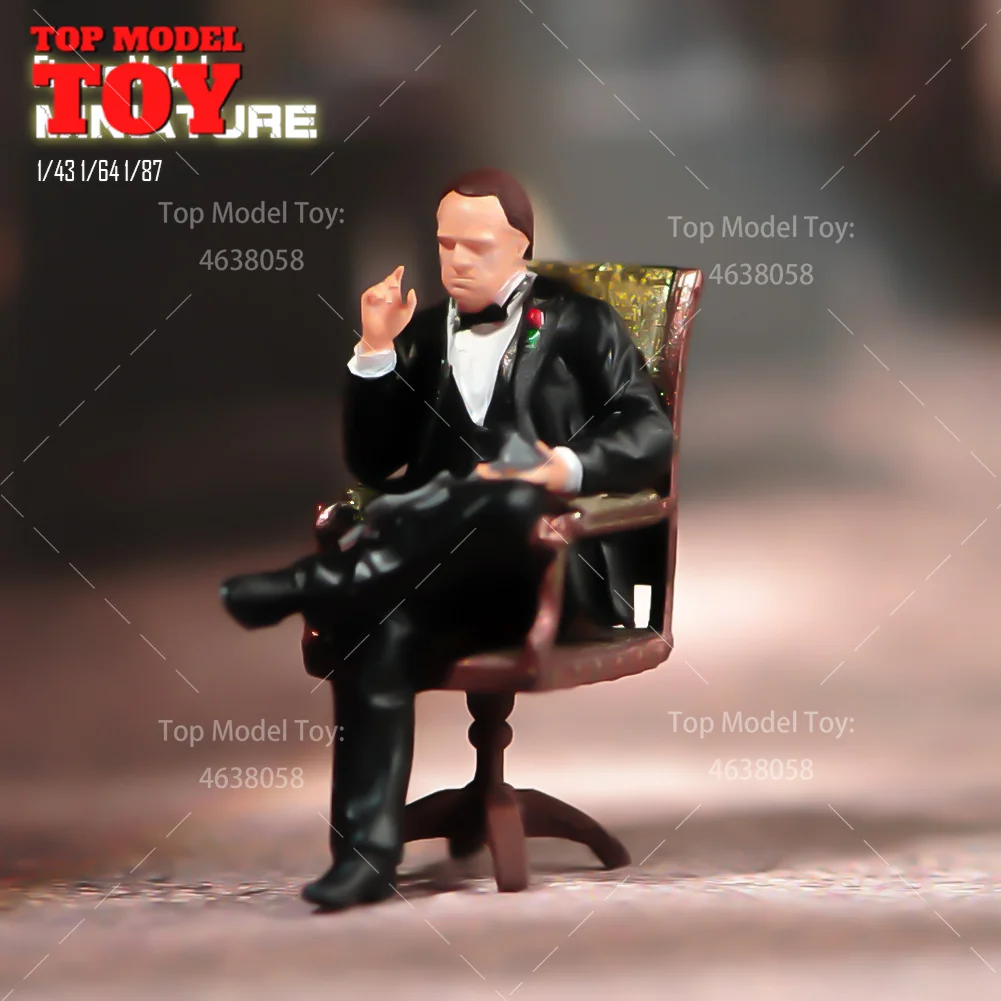 Painted Miniatures 1/64 1/43 1/87 Film Characters Godfather Male Scene Figure Dolls Unpainted Model For Cars Vehicles Toy