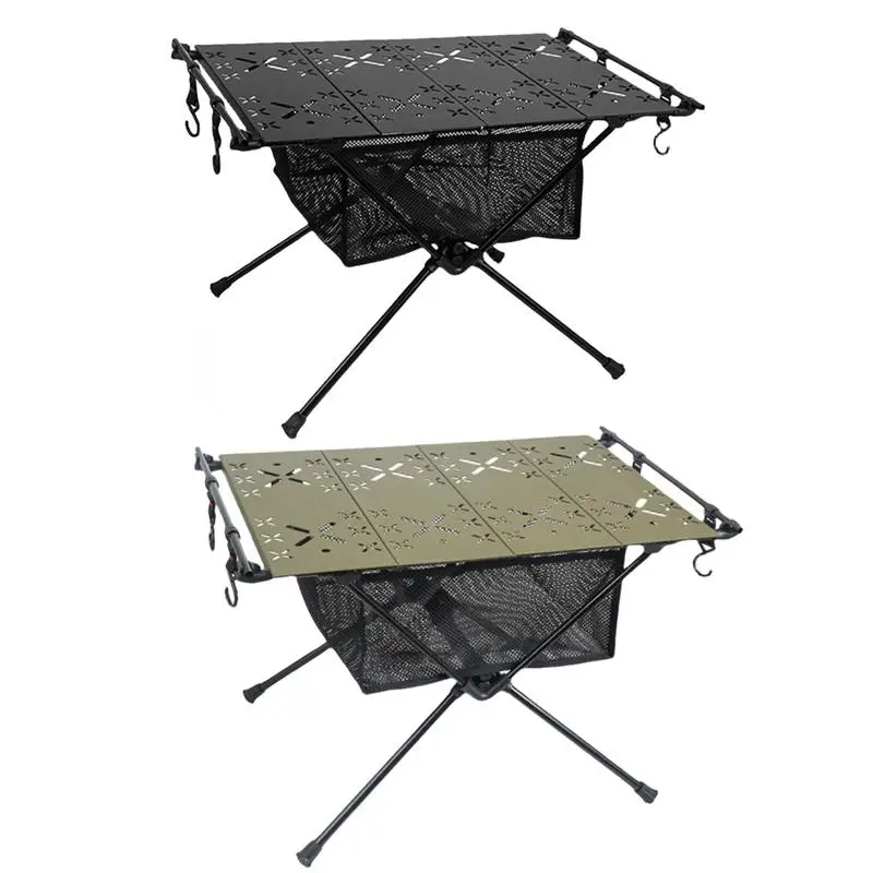 

Camping Table Sturdy Aluminum Alloy Camping Table With Storage And Carry Bag Tent Table For Outdoor Cooking Picnic BBQ Camp