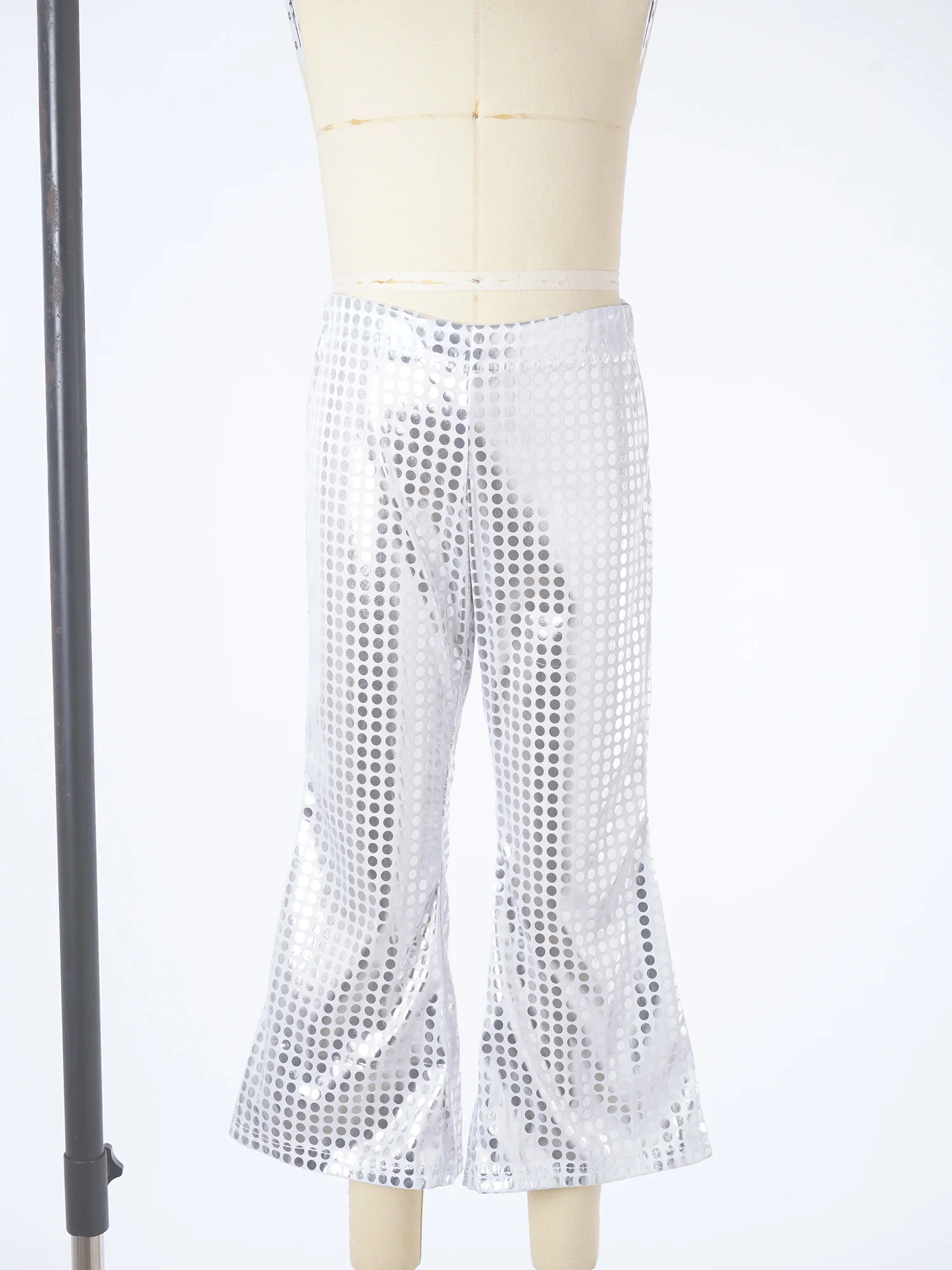 Pantalon évasé à paillettes brillantes pour enfants, costume de danse moderne Jazz Chang, cloche astronomique, performance sur scène, garçons, filles