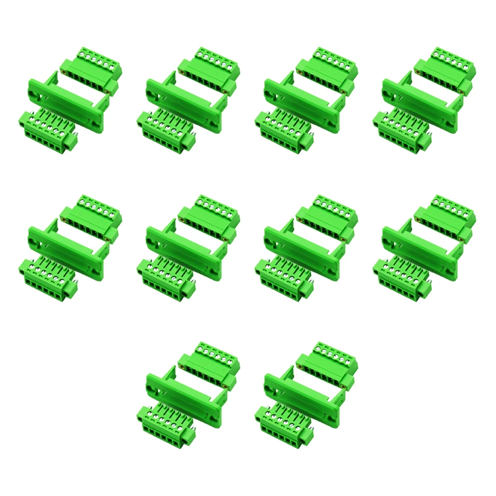 10 Pair 3.81mm Wall Mount Pluggable Terminal Blocks for Secure Connection in Industrial and Residential Wiring