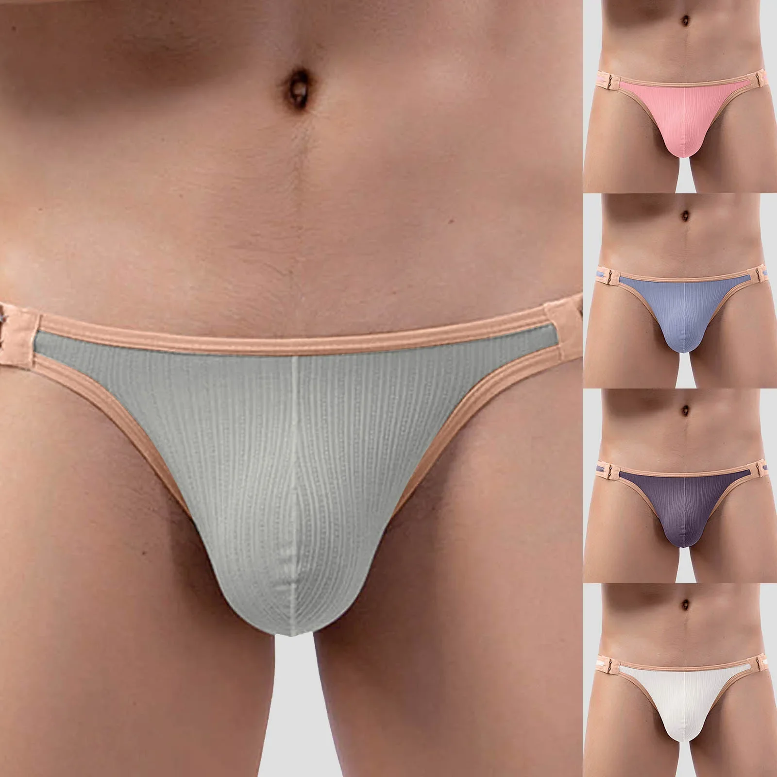 Mens U Pouch Underpants Underwear Fashion Sexy Low Rise Men'S Open Hip Polyester Triangle Pants Breathable Cotton Underwear