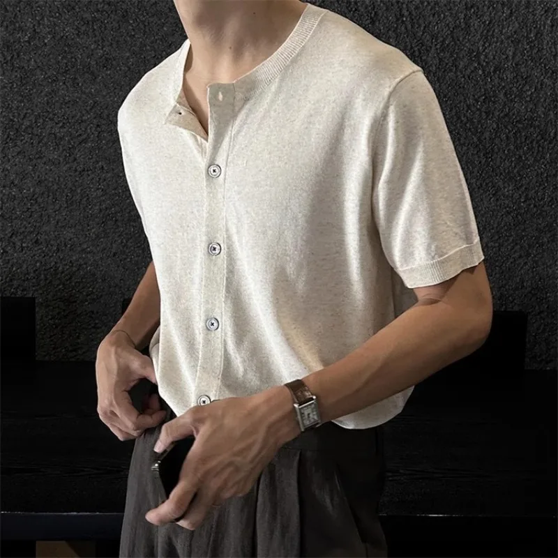 Men's T-shirt summer outdoor casual comfortable T-shirt men's short sleeved high-end loose lazy style