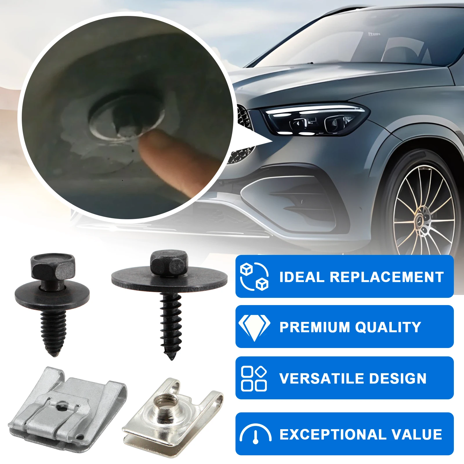 24 قطعة M4.8 المبرد دعم سبلاش شيلد Undercar التنصت مسمار مزلاج ومجموعة الجوز لمرسيدس بنز 2019900536 0019949845