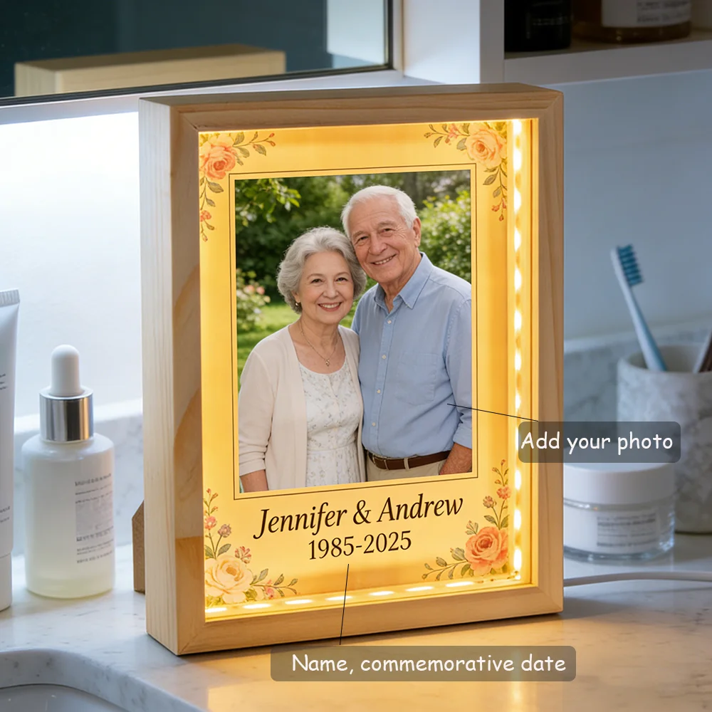

Wooden Acrylic Photo Frame Custom Personalized Family Memorial Picture Frame Home Desktop Ornament Decor For Family Anniversary