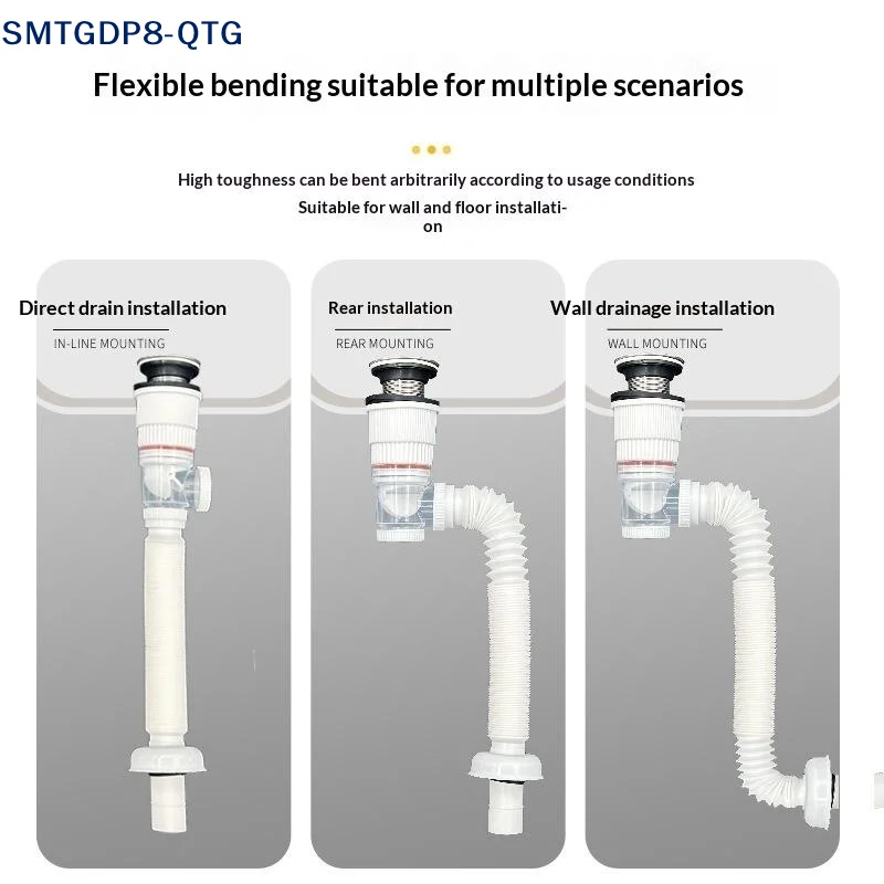 *1Pc Kitchen Sink Drain Retractable Deodorizing Filter Flip Top Anti-Odor Drain Pipe Flexible Downspout Bathroom Anti Clogging