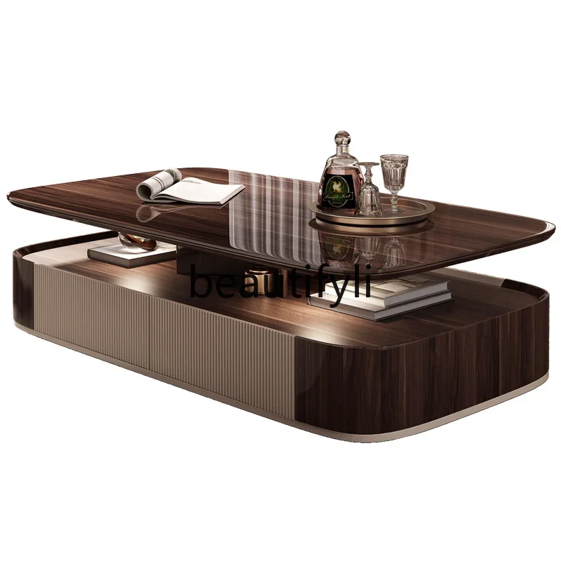 a16 Coffee table living room new light luxury high-end marble TV cabinet combination medium and ancient style