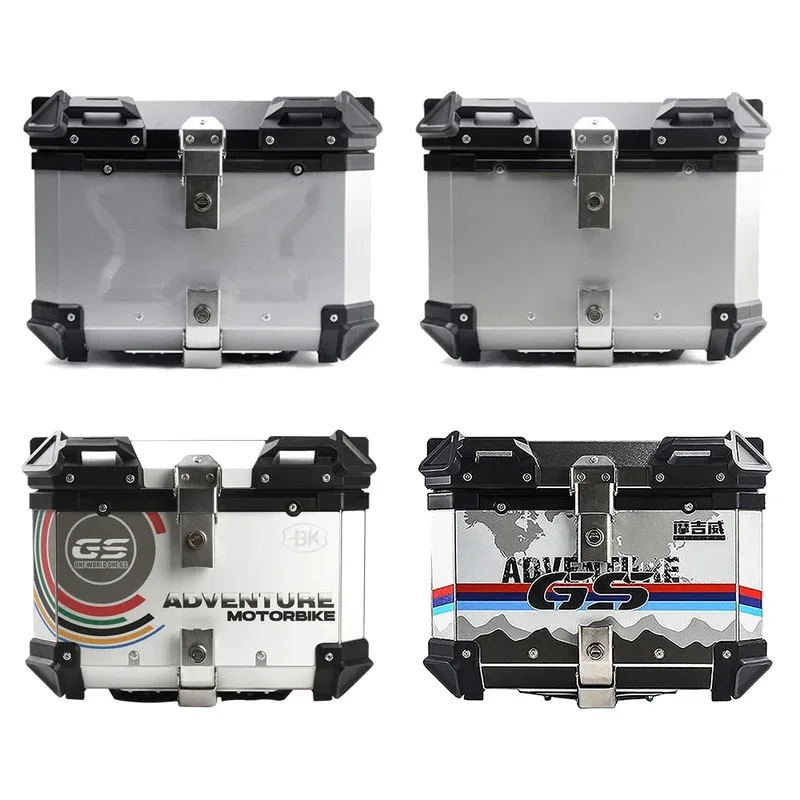 Factory Hot Selling 45L Aluminum Motorcycle Box Universal Motorcycle Rear Lage Case 45L Locomotive Tail Box Waterproof Helmet St