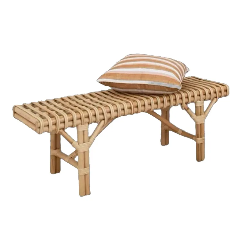 Rattan bedroom handmade bench