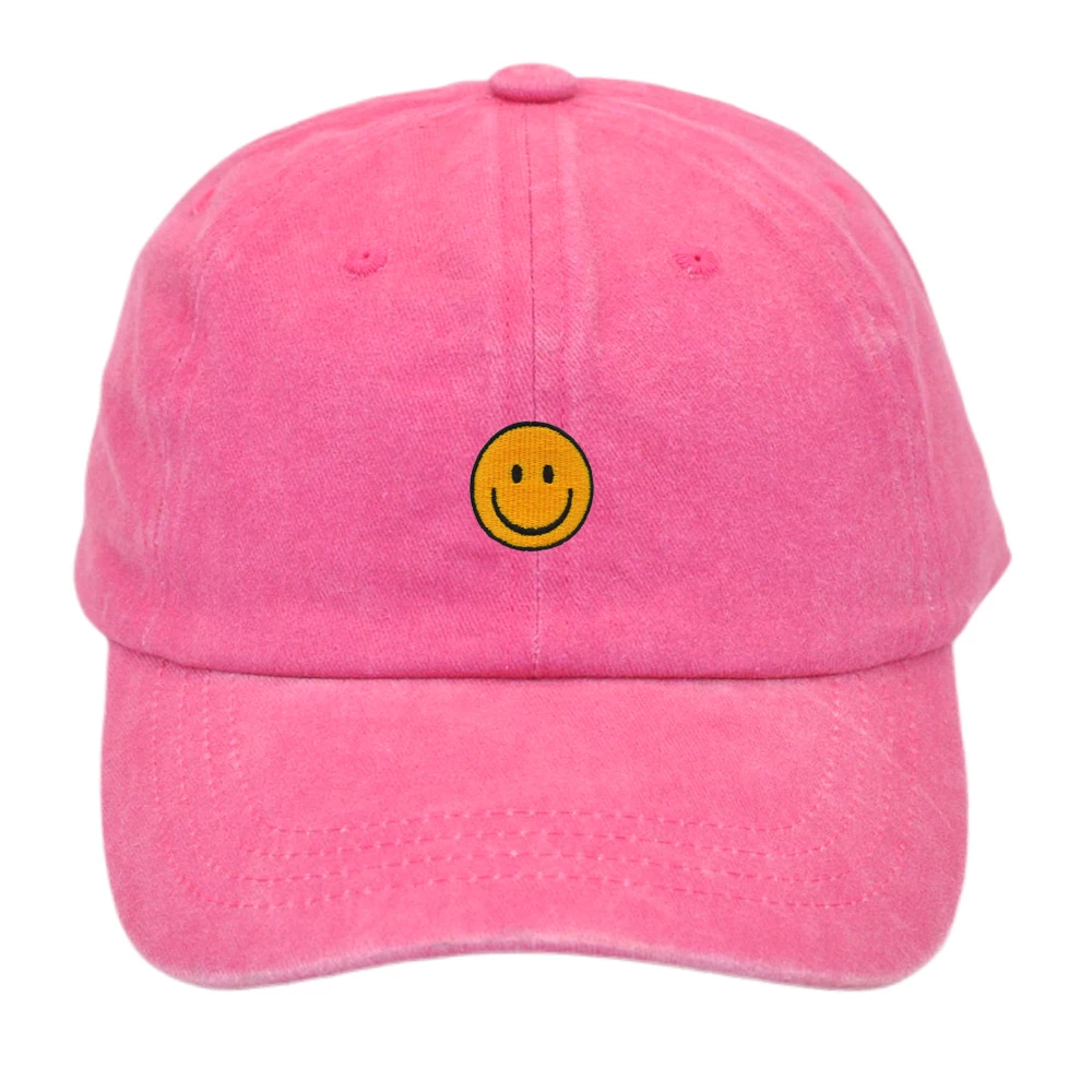 Smiley Baseball Cap Embroider Mom hats Breathable Couple Hats Unisex Adjustable Visors Caps