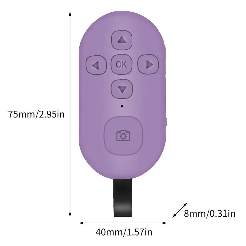 กล้องชัตเตอร์ระยะไกลไร้สายกล้องชัตเตอร์ Selfie ปุ่ม Clicker แบตเตอรี่ลิเธียมแฮนด์ฟรีเทคโนโลยีรูปภาพวิดีโอ