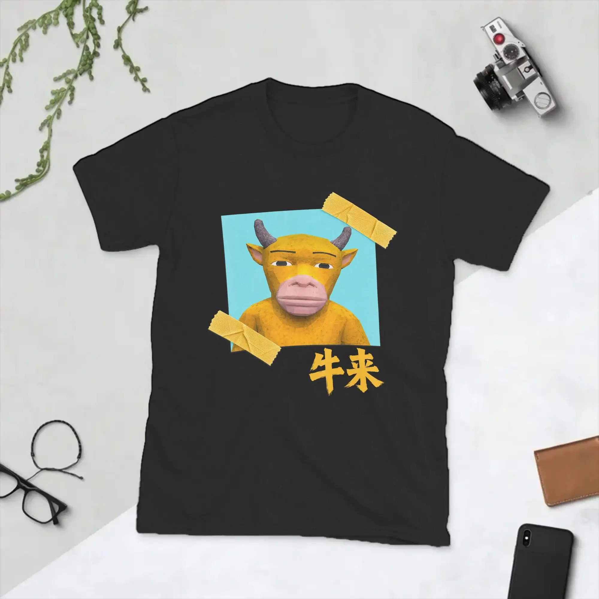 Niu Lai Funny Bull Meme Men T Shirt  Casual Tees Short Sleeve Crew Neck T-Shirt Pure Cotton Plus Size Tops
