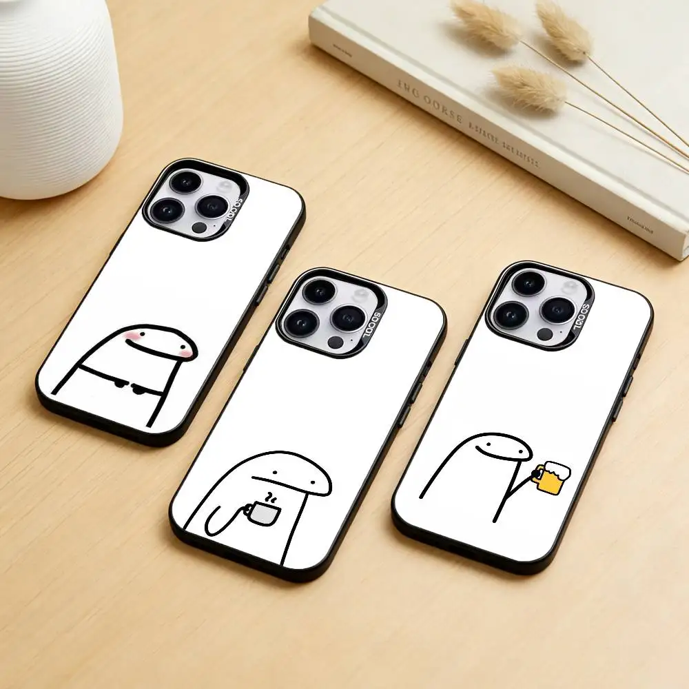 Cute F-Flork Funny Phone Case Color Silver Shell For IPhone 17 16 15 14 13 12 11 Pro Max Plus
