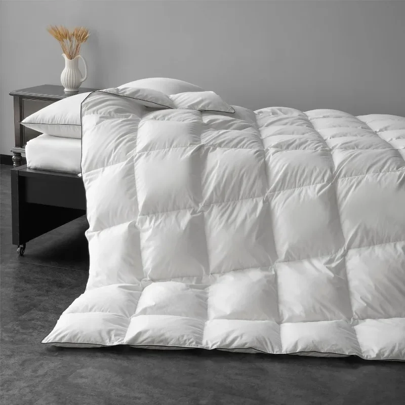 

Goose Down Comforter Queen Size, White Goose Down Comforter Fluffy Duvet Insert Queen Size, All Season Hotel Quality Comforter