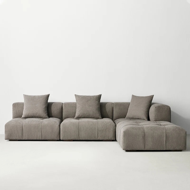 Wabi-sabi wind living room tofu block, free combination medieval module sofa
