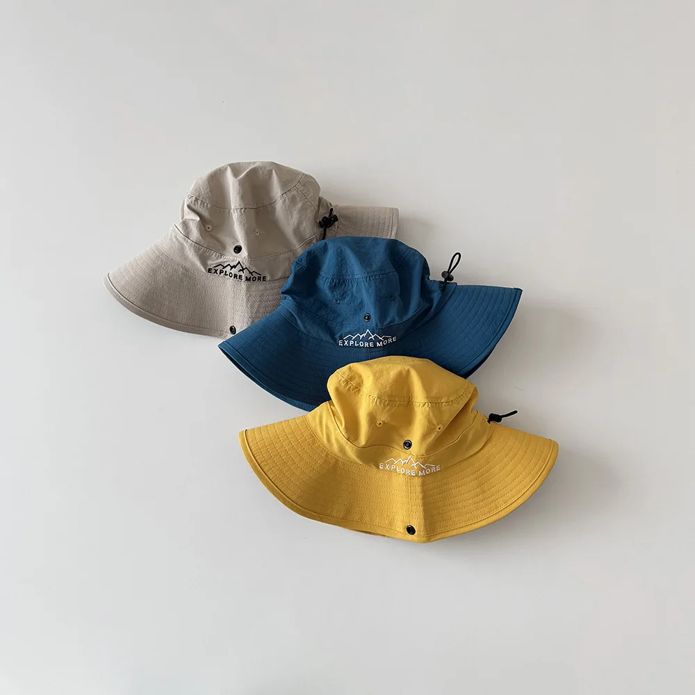 

Детская летняя панама 51-55 см, новинка 2026 года, для детей 6-16 лет, тонкая, быстросохнущая, однотонная, с надписями, для девочек, от солнца