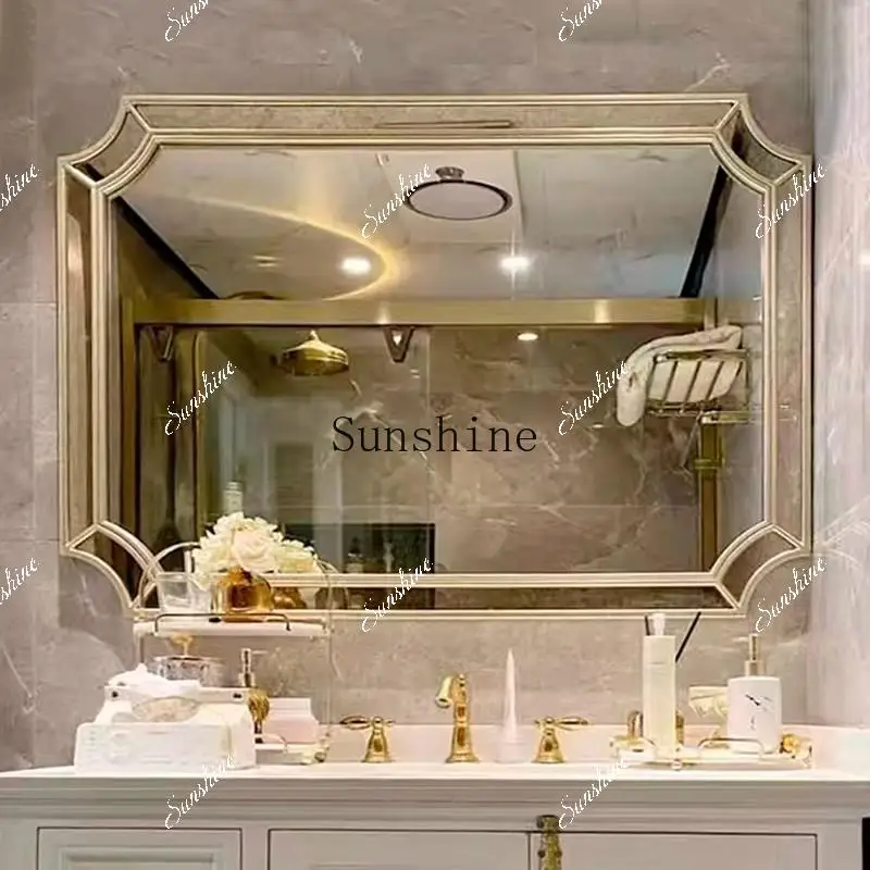 French bathroom mirror wall-mounted bathroom smart Led light anti-fog light luxury makeup mirror FT