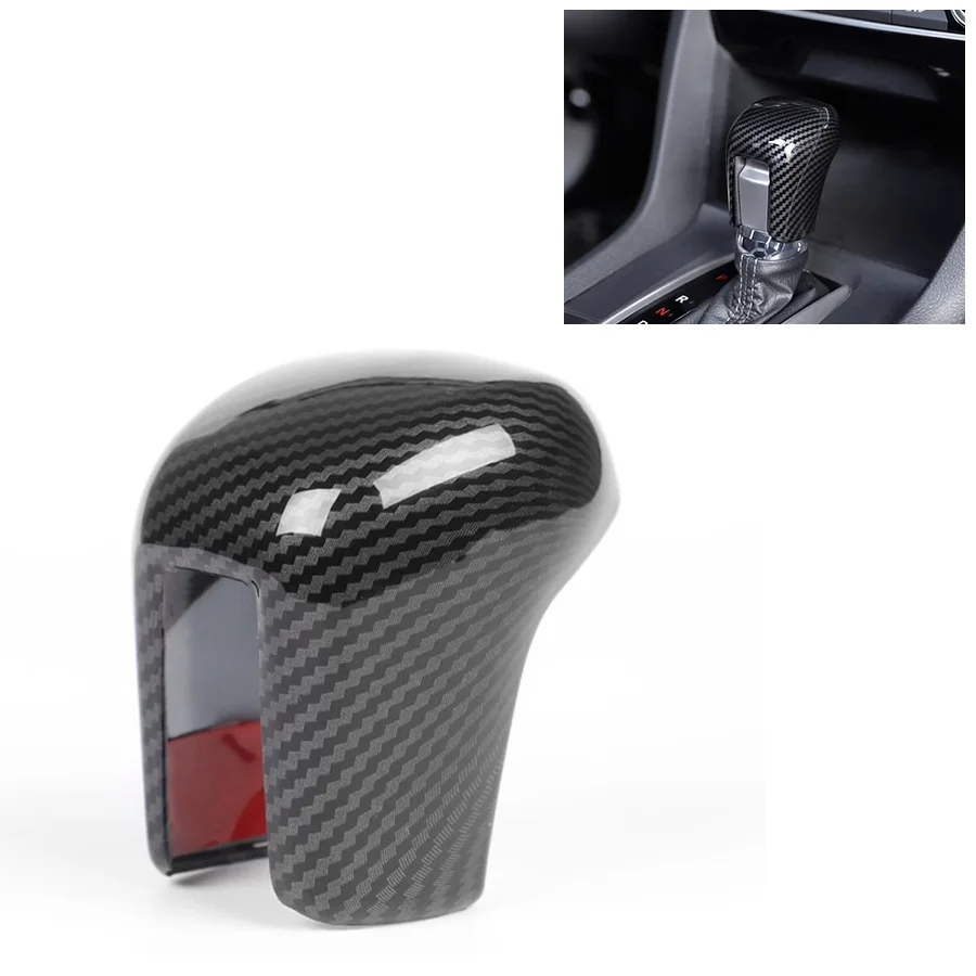 Wooeight ألياف الكربون نمط والعتاد التحول رئيس رافعة مقبض غطاء ملصق مرآة الرؤية الخلفية الكسوة صالح لهوندا أكورد 10th 2018 2019