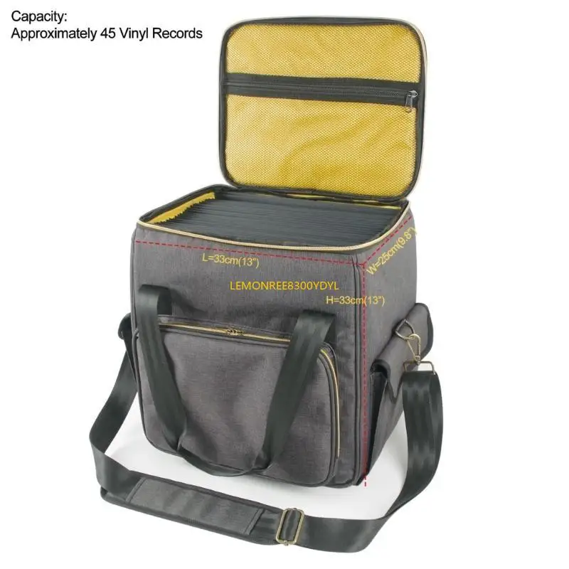 

270C Record Holder Box Travel Bag Albums Storage Carrying Bag With Divider Multifunctional Albums Storage Box
