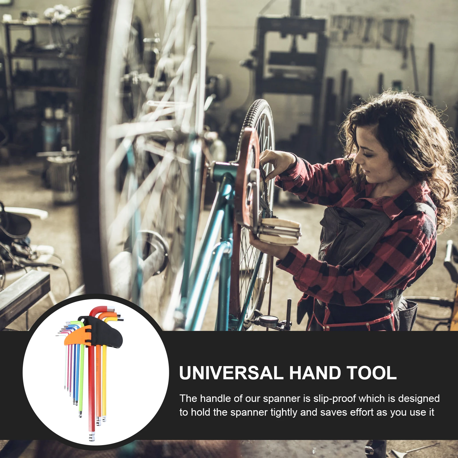 

9pcs Steel Hexagon Wrench Set Colored Multi-Function Repairing Spanner Durable Tool Universal