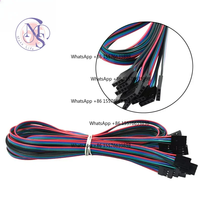 10Pcs 70cm Dupont Jumper Wire 2/3/4Pin Female to Female, Stepper Motor Connection Cable, 3D Printer Spare Part