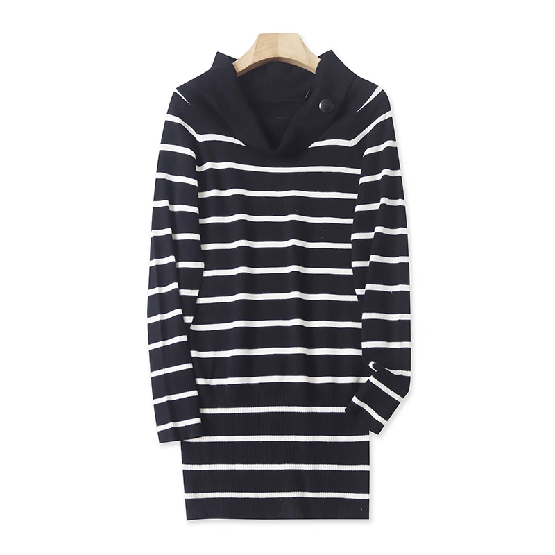 

Slim Fit round Ne Long Sve Striped Sweater M Autumn Winter New Sle Women's Faionable Simple Design Overhead Knitwear