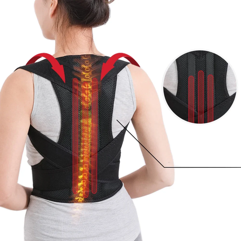 

Silver Posture Corrector Scoliosis Back Brace Spine Corset Belt Shoulder Therapy Support Poor Posture Correction Belt Men