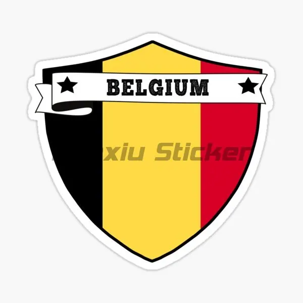 Belgium Flag Stickers Bumper Vinyl Window Laptop Truck Car Helmet Racing Refrigerator Decoration Tablet Computer PVC Decals