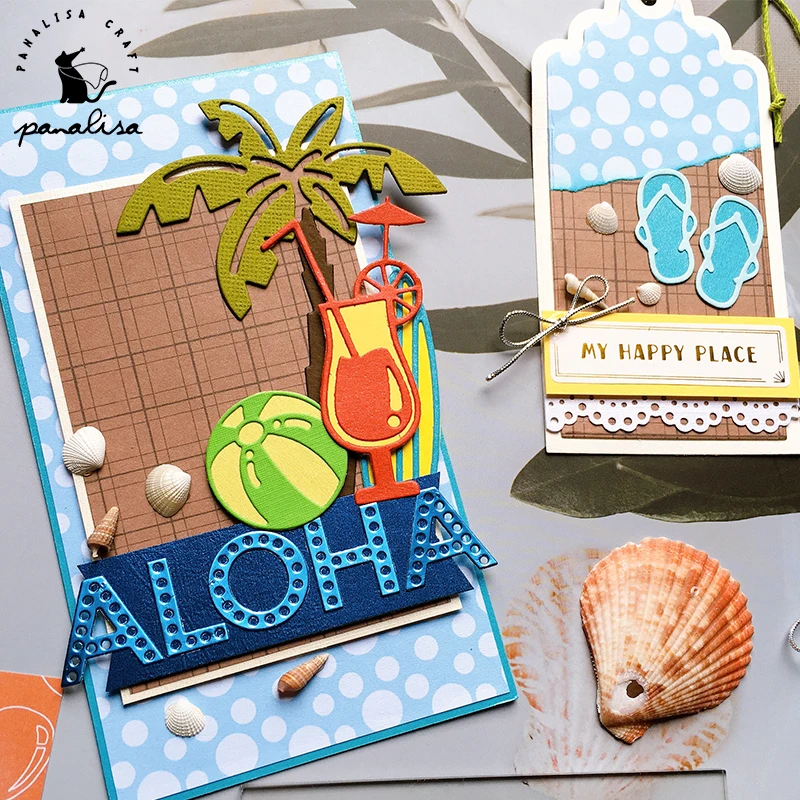 

Panalisacraft Summer Beach Vocation Metal Cutting Dies Stencils for DIY Scrapbooking/album Decorative Embossing DIY Paper Cards