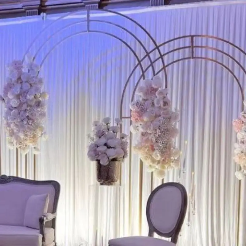 Arrière-plan mural de luxe pour fête en plein air, cadre d'affichage en arc de fleurs, accessoires de fond pour événement de mariage, support de décoration pour panneau Floral
