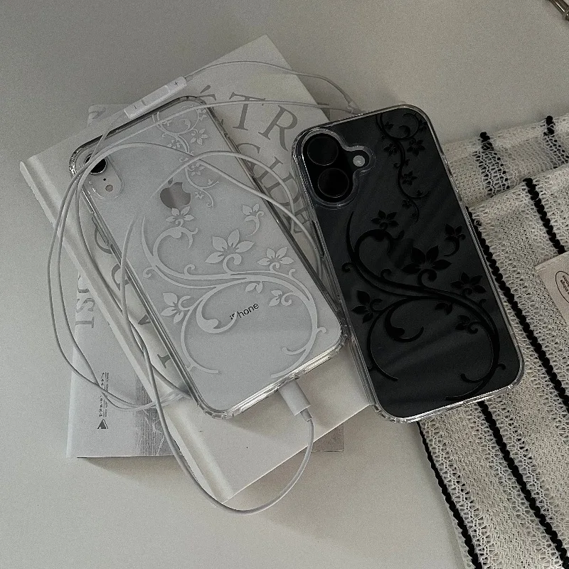 Funda transparente con estampado floral artístico para iPhone 17, 16, 15, 11, 12, 14, 13 Pro, Max, Mini, XS, X, XR, 7 Plus, 17E, resistente a golpes 3