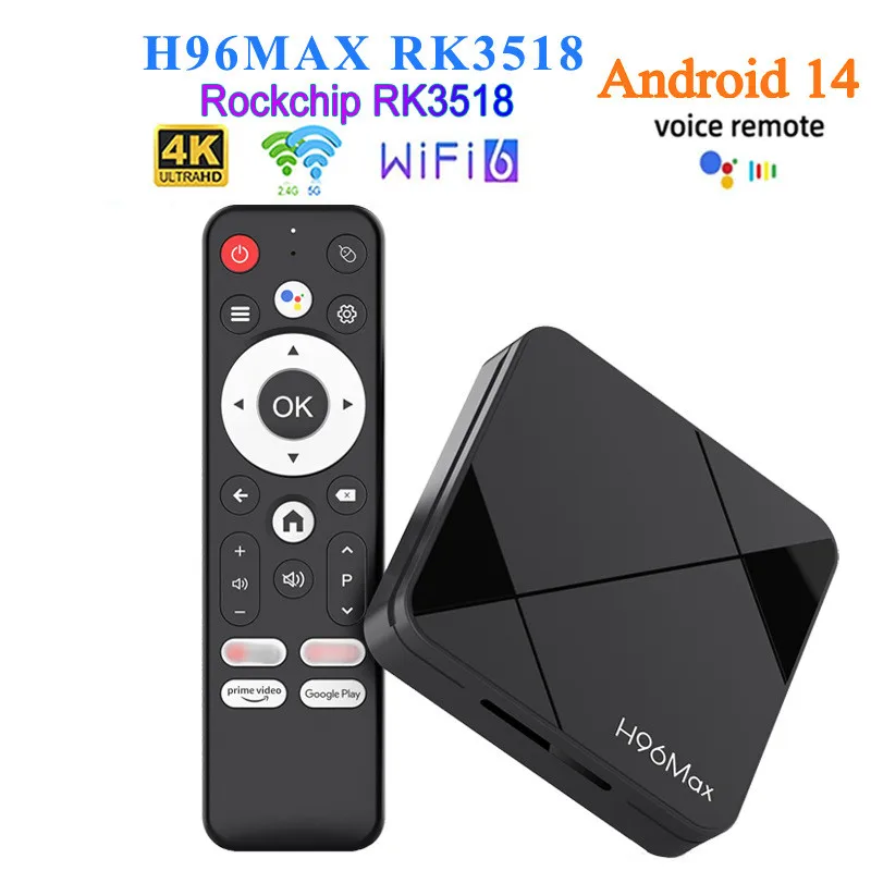 

H96MAX Android 14 TV Box Rockchip RK3518 2GB 16GB 4K HD WIFI6 BT5.4 Media Player Set Top Box