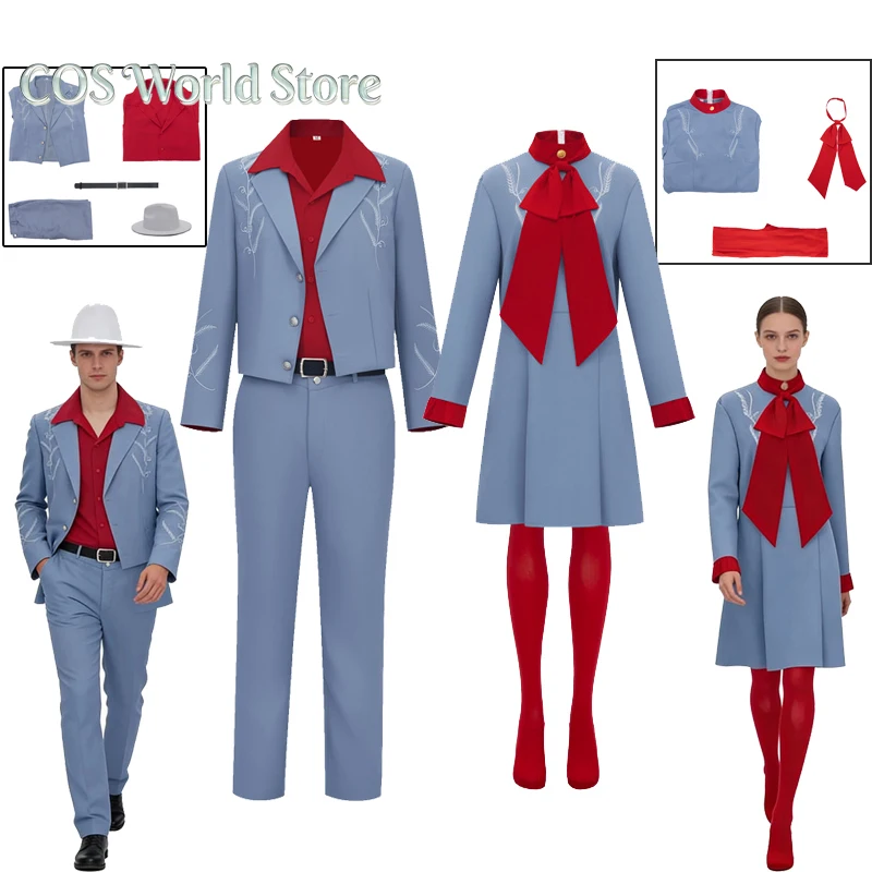 Disfraz de Cosplay de Bruno del Anime Game, Vestido de Gaga con la Frase 'Die With A Smile', Uniforme, Traje para Fiesta de Halloween, Disfraz de Marte para Hombre y Mujer