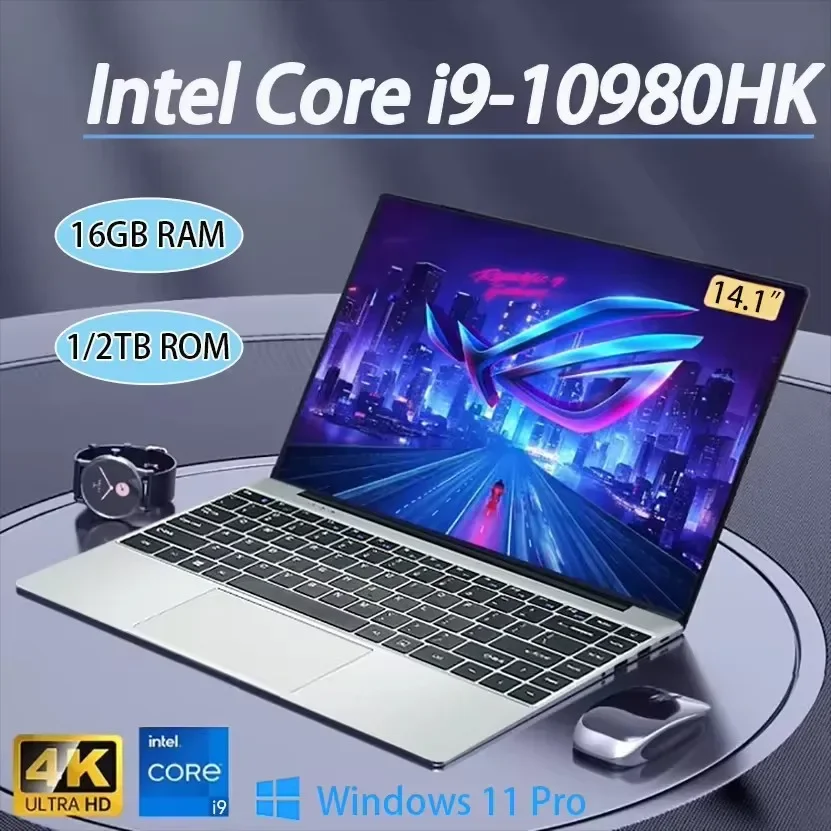 Intel Core i9 10980HK laptop 14.1 inch 16GB RAM 2TB SSD Portable Gaming laptops Windows 11 Office PC Notebook computer