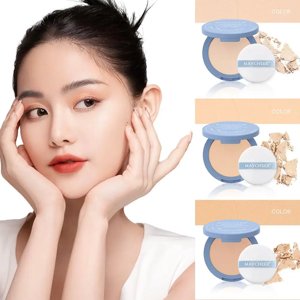 Silk Soft Mist Powder Cake Long-lasting Waterproof Powder Oil Texture Smooth Lady Control Polvo Sace Powder Press Face N8Q4