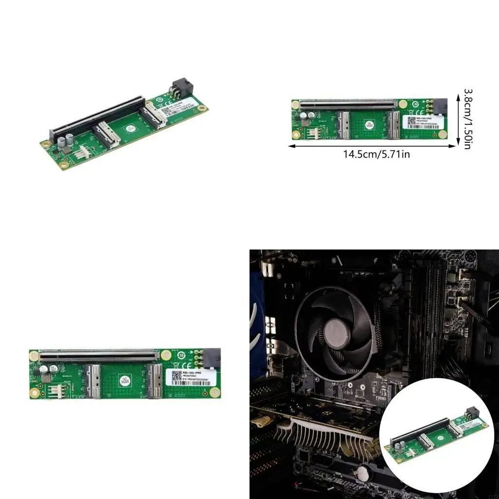

Адаптер 4X7E MCIO-PCIe 5.0 для графических и сетевых карт для PCIe с поддержкой слотов x16