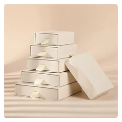 10 Bulk Luxury Hard Rigid Cardboard Sliding Jewellery Gift Box 8X8X2.5cm Paper Drawer Jewelry Ring Stud Earrings Packaging Boxes