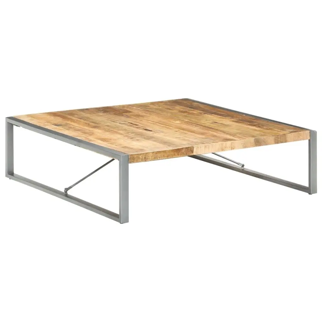 Stylish 55.1x55.1x15.7 Coffee Table in Rough Wood - Perfect for Living Room Decor